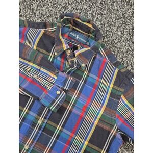 Ralph Lauren Flannel Shirt Mens Small Plaid Button Down Long Sleeve‎